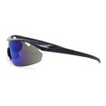 thumbnail image 3 of Mens Half Rim Color Mirror Wrap Around Oversized Shield Sport Sunglasses Black - Blue Mirror, 3 of 4