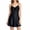 Black, variant on Shrysg Women's Satin Silk Sleepwear Sexy Lingerie Nightgown Sleeveless V Neck A-Line Chemise with Floral Lace Trim Black