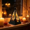 thumbnail image 3 of Vintage Halloween Pyramid LED Handheld Wind Lamp, Witch Skull Pumpkin Decor Light, Ambient Tabletop Ornament for Indoor Household Holiday Scene Display, 3 of 7
