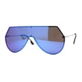 thumbnail image 3 of Color Mirror Futuristic Flat Top Shield Rimless Sunglasses Silver Blue Mirror, 3 of 5