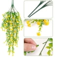 thumbnail image 3 of Deago 3 Pack Artificial Hanging Plants Fake Hanging Flowers Faux Eucalyptus Leaf Greenery Vine UV Resistant Plastic Plant for Home Garden Wedding Party Indoor Outdoor Decor, Yellow, 3 of 8