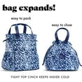 thumbnail image 3 of Fit + Fresh Cromwell Women's Lunch Bag, Cinch Closure Lunch Box With Containers, Navy Brush, 3 of 7
