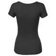 thumbnail image 2 of FashionOutfit Women's Short Sleeve Round Neck Rib Top, 2 of 3
