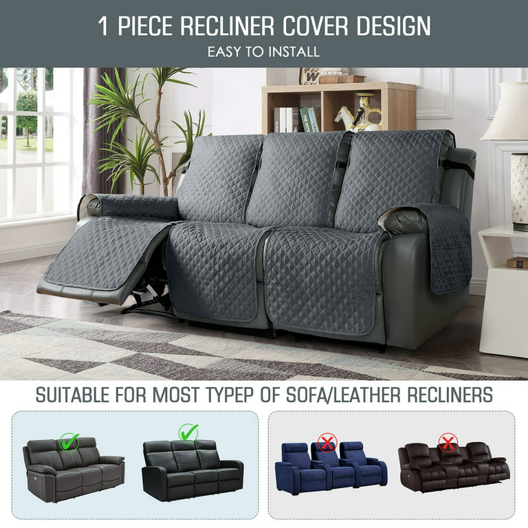 TAOCOCO Anti-Slip Recliner Sofa Cover Couch Covers for Leather Recliner  Sofa, Pet Cover for Recliner Sofa, Washable Reclining Furniture Protector  with