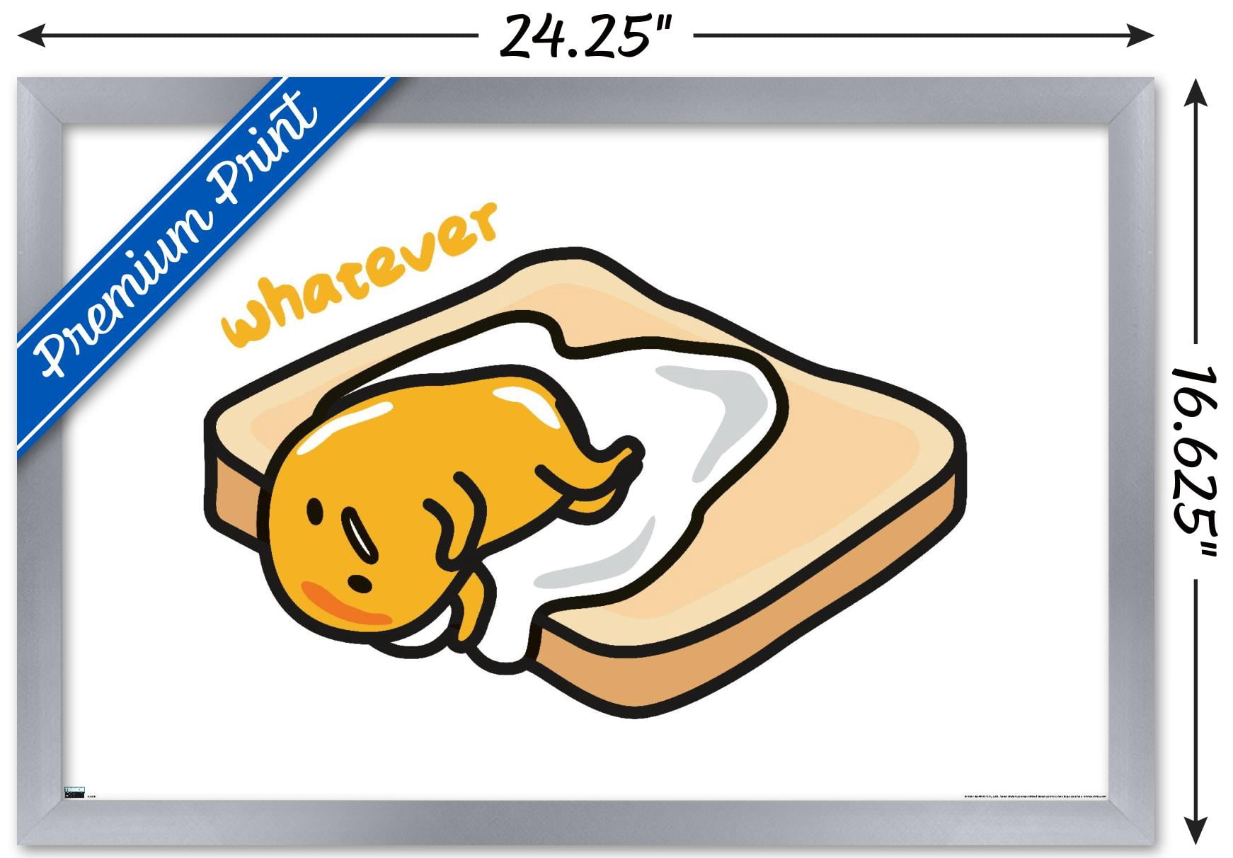 Gudetama - Whatever Wall Poster, 14.725" x 22.375" Framed