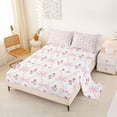 thumbnail image 2 of Erosebridal Vintage Flowers Floral Full Size Sheets,Pink Princess Bowknot Bed Sheets For Girls Kids 4-Piece, 2 of 6