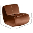 thumbnail image 3 of Meridian Furniture Nouveau Cognac Velvet Accent Chair, 3 of 10