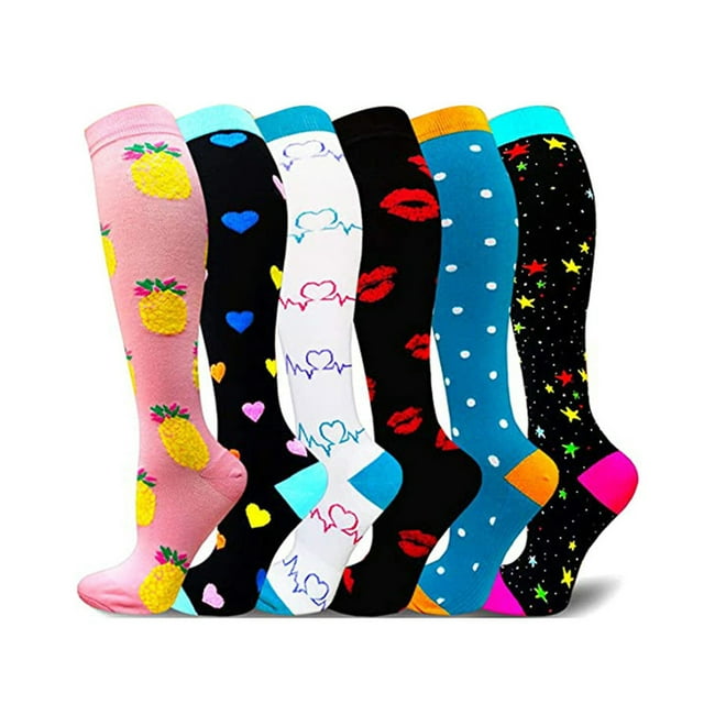 CAROOTU Chaussettes de Compression pour Femmes et Hommes Chaussettes de Circulation-Compression 20-30 mmHg pour la Course Infirmière de Sport