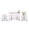 thumbnail image 3 of Miekor Furniture 3-Pieces Sets, Elegant 6 Drawers Dresser and Two Nightstands, Storage Cabinet and Bedside Table with Metal Legs, for Bedroom and Living Room,White MK2882, 3 of 12