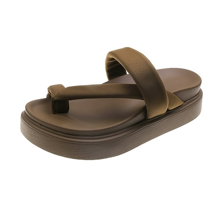 

GYUJNB Platform Sandals for Women Flip Flops Sandal For Women Summer Ankle Strap Sandals Platform Soft Comfortable Shoes Girls Outdoor Fashion Casual Beach Shoes Size 7