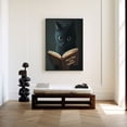 thumbnail image 2 of Eastern Print Black Cat Reading Poster - Whimsical Wall Art Print for Book and Pet Lovers, Size 12x18 UNFRAMED, 2 of 5