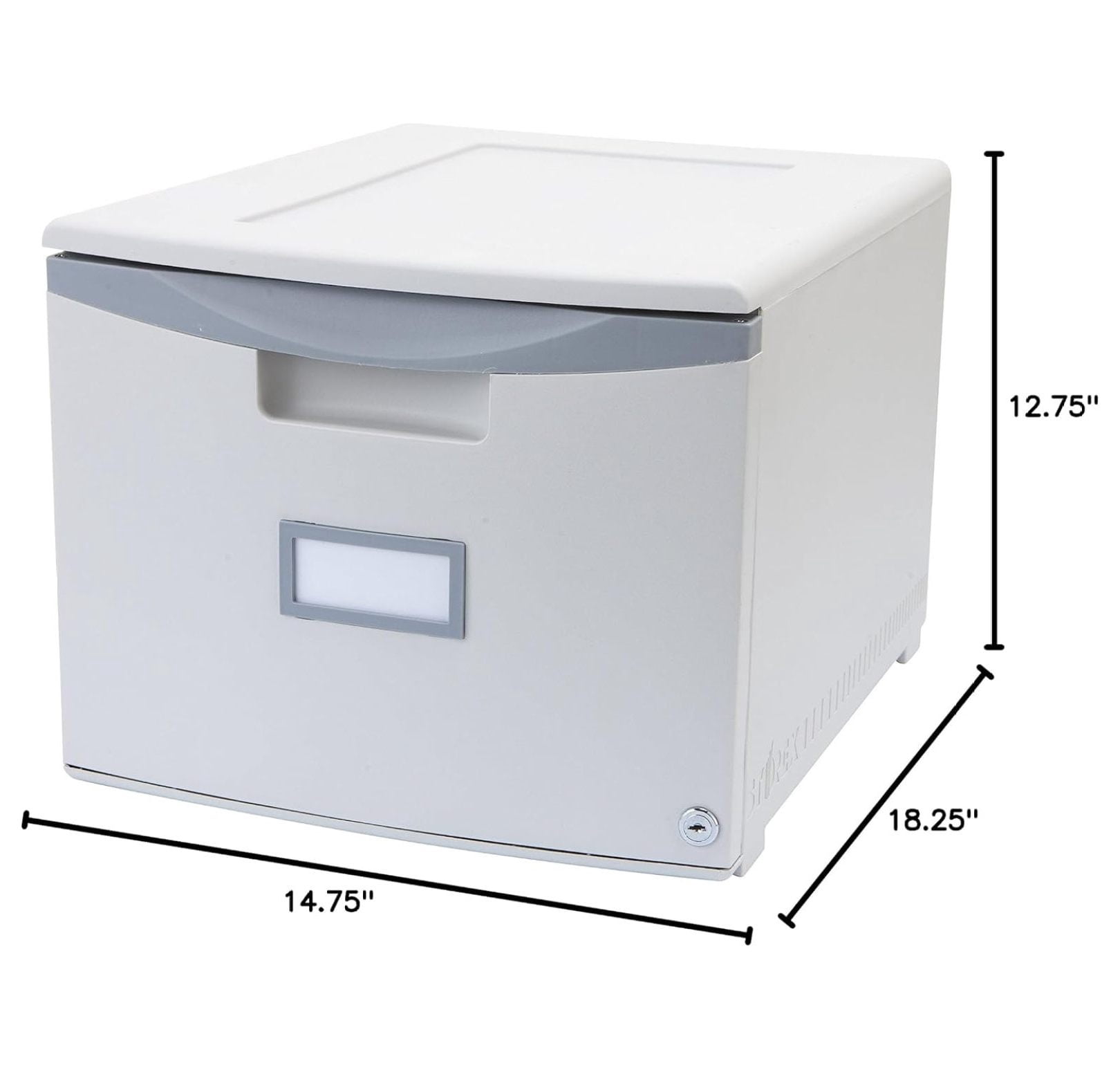 Plastic One-Drawer File Cabinet – Locking Document Organizer for Home and Office, Gray, 1-Pack (61251B01C)