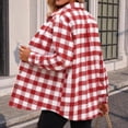 thumbnail image 3 of Dweltoz Women's Plaid Flannel Shirt Soft Long Sleeve Lightweight Casual Button Down Jacket with Pockets 2026 Fall Fashion Blouses,Red M, 3 of 3