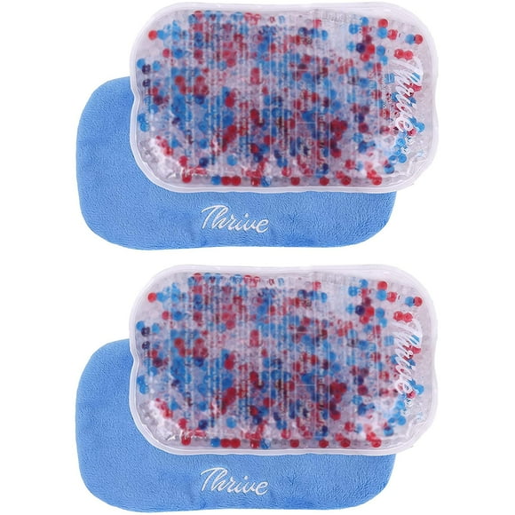 Thrive Pack de Compresses de Gel Chaud & Froid (Lot de 2) - Pack de Perles de Gel avec 2 Couvertures - Packs de Glace Réutilisables pour Soulagement de la Douleur et Réhabilitation