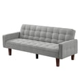 thumbnail image 6 of Aukfa 74" Square Arm Futon Convertible Sofa Bed for Home Office, Button-Tufted Back, Gray, 6 of 10