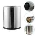 thumbnail image 3 of Stainless Steel Waste Paper Bin Basket Waste Rubbish Trash Can Kitchen Garbage Dustbin, 3 of 5