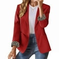 thumbnail image 2 of Xingpeng Leopard Print Lined Blazer for Women Fall Business Casual Jacket Long Sleeve Notch Lapel Work Office 2026 Red L, 2 of 7