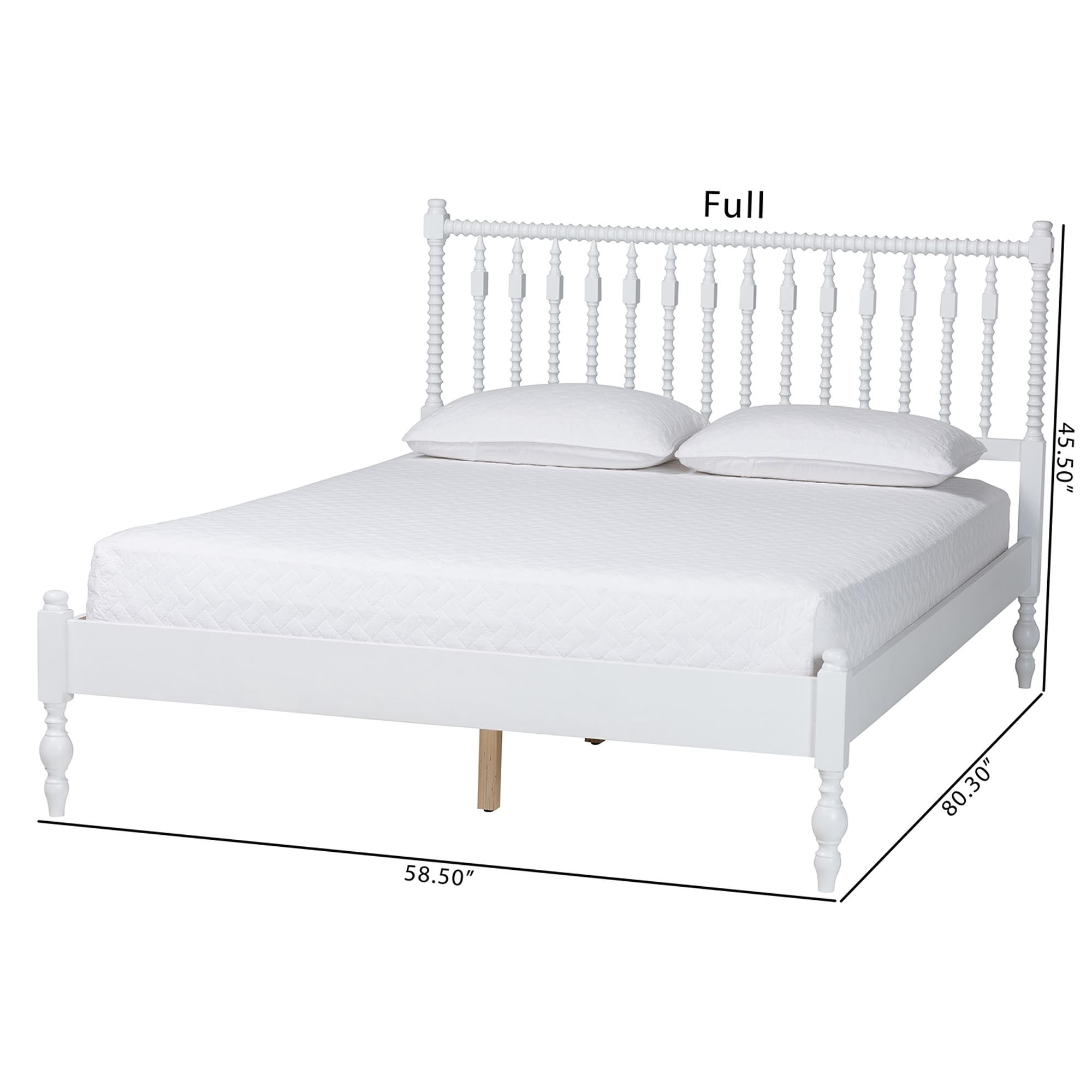 Baxton Studio Callison Farmhouse Platform Bed, Queen, White