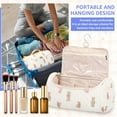 thumbnail image 5 of NUAHRHY Makeup Bag with Handle, Vertical Cosmetic Toiletry Bag, Cute Travel Essentials Case with Compartments, Hair Tool Dryer Organizer Bag with Hook, 5 of 9