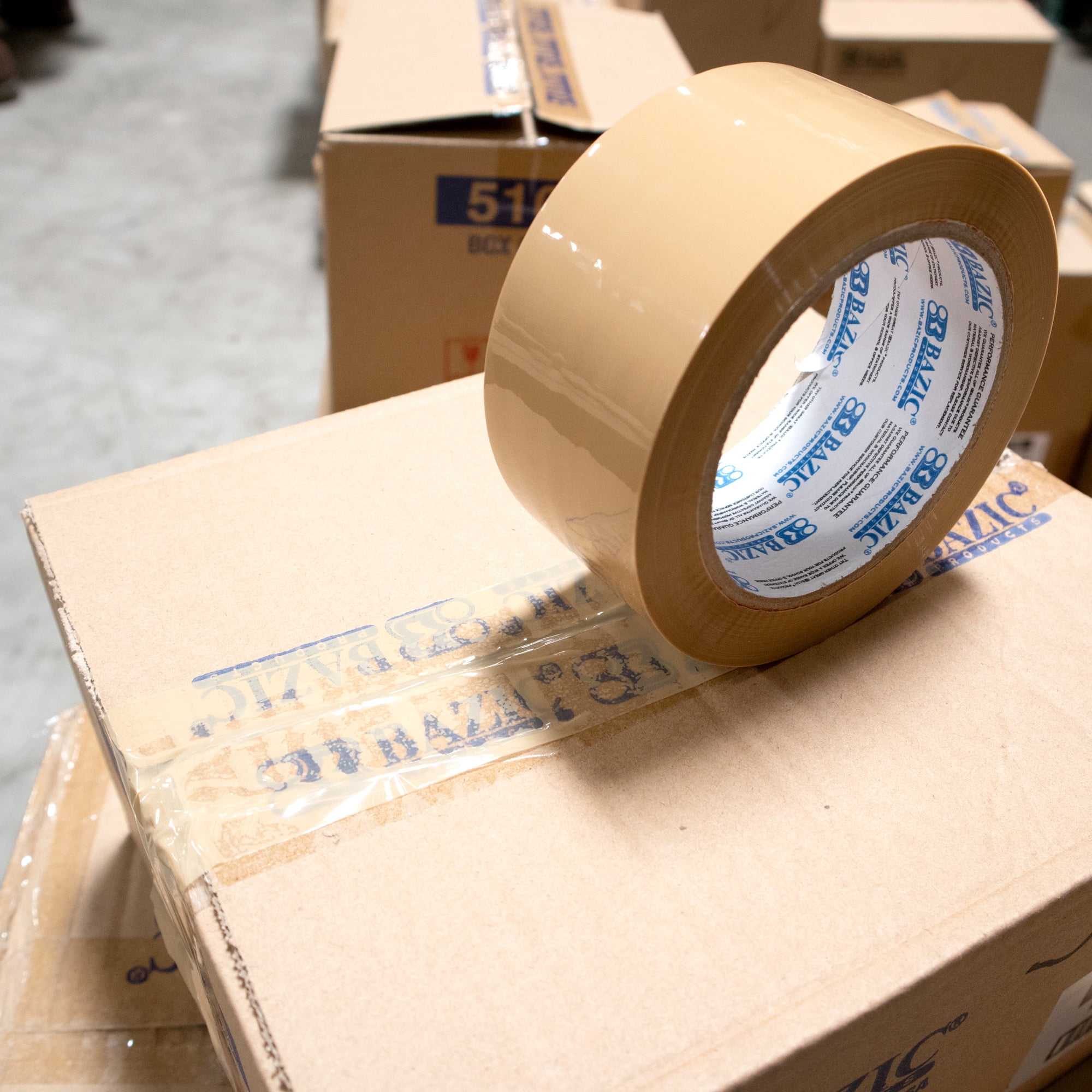 BAZIC Tan Packaging Tape 1.88"x109.3 Yards, Shipping Mailing Moving Sealing Packing Tapes Refill Rolls, 6-Pack