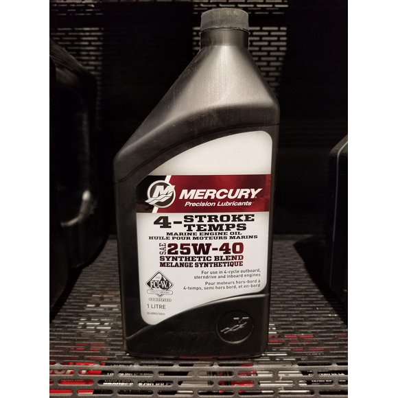 Mercury Marine 25W-40 Synthetic Blend Marine Engine Oil 1 QUART, 8M0078641