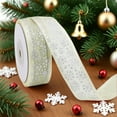 thumbnail image 5 of Cadorn 1 PCS Christmas Snowflake Ribbon, Beige Festive Decorative Trim for Christmas Tree Xmas Holiday Party Decorations, 5 of 6