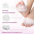 thumbnail image 2 of Metatarsal Pads and Toes Separator 2 in 1, 6 Pcs Gel Metatarsal Pads for Women and Men, Thick and Breathable Metatarsal Foot Pads with Toe Spacers, 2 of 5