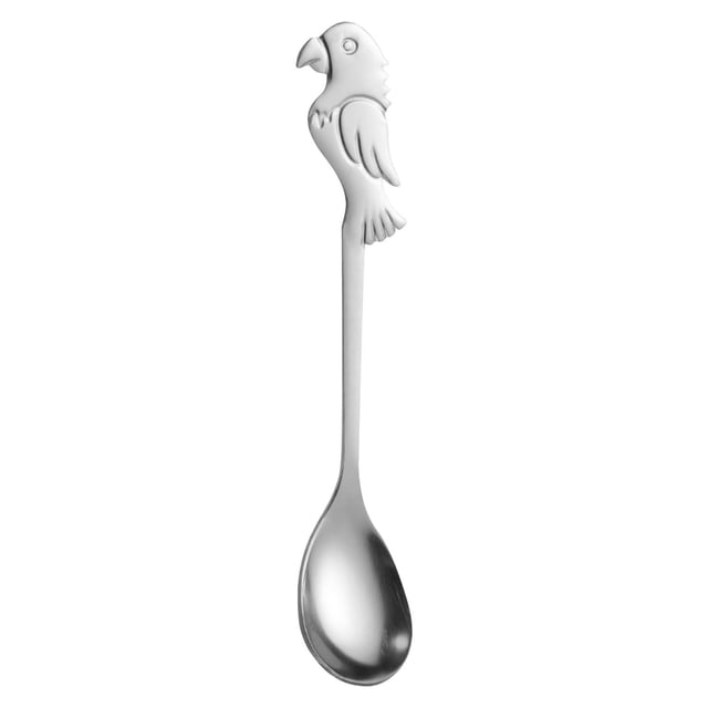 Dinnerware Set 5Pc Parrot Shaped Stainless Spoon Multi Colored Long Handled Coffee Stirring Spoon Dessert Spoon