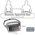 thumbnail image 6 of JOWURY Clear Fanny Pack - Clear Fanny Pack Stadium Approved Clear Bag for Stadium Events  Suitable for Men and Women Sports Events   Concerts Activities  Beaches Grey, 6 of 8
