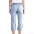 thumbnail image 4 of MLQIDK Blue Striped Capri Pants for Women Striped Capri Pants Knee Length High Waisted Lightweight Capris Dressy Casual Pedal Pushers with Pockets Blue 3XL, 4 of 7