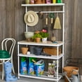 thumbnail image 3 of Design Ideas MeshWorks Metal Storage Wood Top Shelving Unit Rack, Silver, 3 of 11