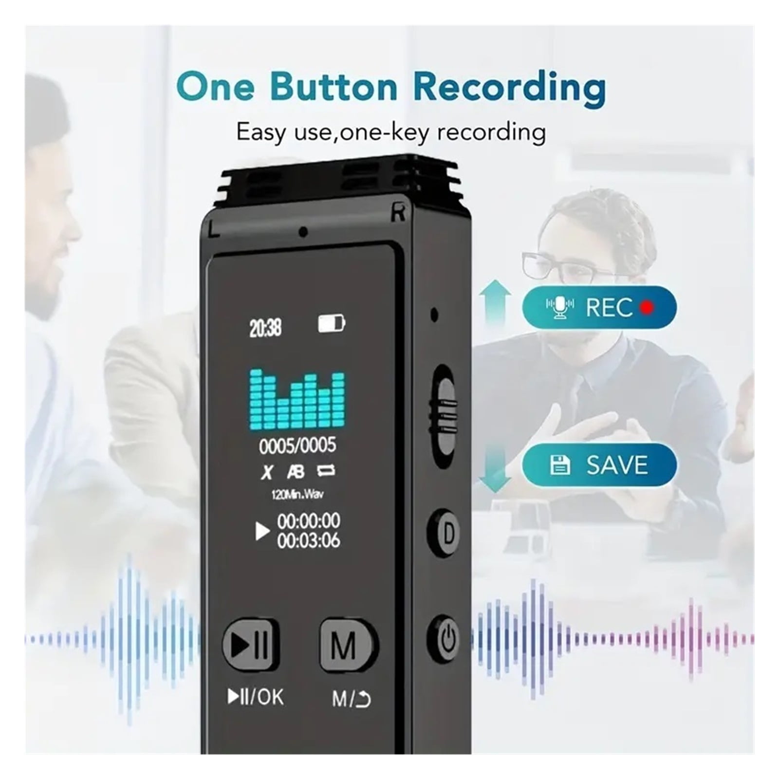 Voice Activated Digital Recorder USB Pen Phone Call Recording A Key Fast Mp3 Play