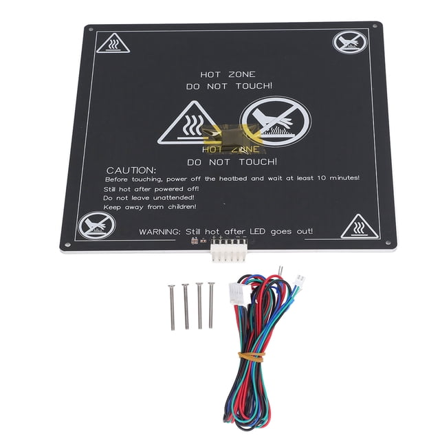Placa de aluminio para impresora 3D de 12 V y 1,2 Ω con cable calefactor, plataforma de impresión para A8, A6 y A2, 220 x 220 x 3 mm