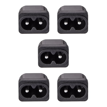 Panel Mount Plug Adapter AC 250V 2.5A C8 2 Pins IEC Inlet Module Plug Power Connector Socket Straight 5pcs price history on PriceWatchPro