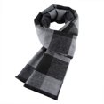 thumbnail image 2 of Mens Winter Warm Long Soft Scarf Plaid Tassel Scarf for Men Soft Classic Scarves，Unisex Classic Warm Thickened Brushed Scarf Scarf, 2 of 5