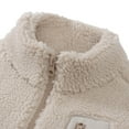 thumbnail image 3 of KAUOD Girls Fuzzy Mock Neck Vest Zip up Winter Fleece Sleeveless Coats Front Zipper Pockets Plush Outwear Vest Padded Warm, 3 of 6
