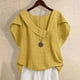 thumbnail image 1 of Neewe Button Down Shirts for Womens Petal Sleeve Blouses Irregular Neck Casual Summer Tops Trendy Outfits, 1 of 8