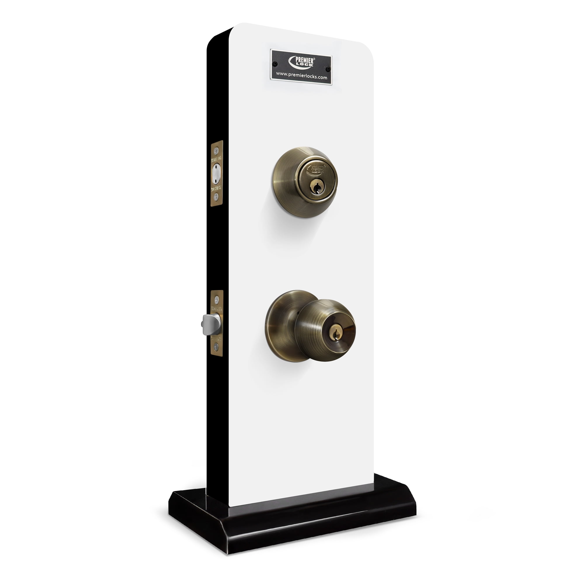 Antique Brass Entry Lock Set Door Knob & Deadbolt Keyed Alike SC1 Keyway (Set of 6). 36 Total Keys, Keyed Alike by Set