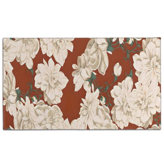 Pioneer Flower Floral Print Pattern Door Rugs,Washable Non Slip Door Mats Indoor,Decorative Door Mats,Entry Mat Indoor for Entrance,Bedroom,Kitchen,Bathroom,17"x30"
