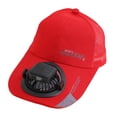 thumbnail image 1 of Gorra de béisbol con ventilador solar, gorra de pesca, gorra de sol para ciclismo, camping y jardinería. Rojo 300MA, 1 of 9