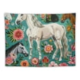 thumbnail image 5 of Orinice Horses Flowers White Horse Tapestry Wall Hanging Unique Style Graphic Tapestries Home Wall Decor Art for Living Room Bedroom Apartment Farmhouse Dorm 60x50inch, 5 of 6