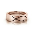 thumbnail image 2 of 18k Rose Gold Religious Ichthus Jesus Fish Christian Wedding Band 7mm, 2 of 2