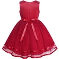 thumbnail image 3 of Sunny Fashion Flower Girls Dress Dark Red Sequins Bridesmaid Wedding Party 10 Years, 3 of 9