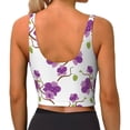 thumbnail image 4 of Goofa Orchids Flowers Printed Sports Bras for Women, High Impact Running Bra Workout Crop Tank Tops Longline Sports Bra Push up-Large, 4 of 9