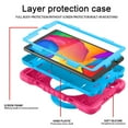 thumbnail image 3 of Dteck with Shoulder Strap Case for Samsung Galaxy Tab A7 Lite 8.7-inch SM-T220 T225 (2021),360 Degree Rotation Shockproof Armor Rubber 3-Layers Protection Case Hybrid Kickstand Cover,Rose+Blue, 3 of 9