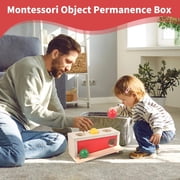 HYPERLIVING Montessori Object Permanence Box for Baby, Wooden Ball Drop Toy for Toddlers 1 2 Year Old, Early Learning Activities, Educational Cause and Effect Game, Gift for Boys Girls 6 9 12 18 Mont