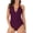 Purple, variant on WREESH Womens One Piece Swimsuit Solid Color Swim Suits Fashionable and Camisole with Hanging Neck and Backless Swimsuit Sleeveless Bathing Suits Navy