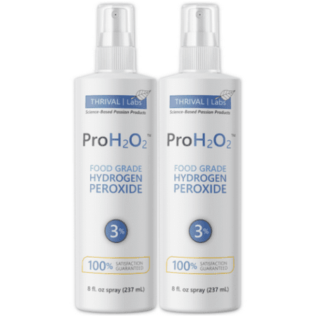 ProH2O2 Food Grade Hydrogen Peroxide 3%, First Aid and Natural Cleaner, Spray Bottle, 8 Fluid Ounces (Pack of 2)