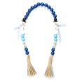 thumbnail image 1 of Christmas Wood Bead Garland with Tassels Snowman Prayer Beads Wall Hanging Decor Farmhouse Tiered Tray Holiday Decorations, 1 of 9