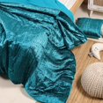 thumbnail image 2 of DecorAvenue Ultra-Luxe Crushed Velvet Duvet Cover Set, Boho Bedding Comforter Donna Cover Set, Twin Size 3 Pieces Set 1 Comforter Cover and 2 Pillow Shams Teal Blue Color, 2 of 6